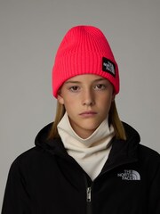 قبعة مطوقة الثنيات مزينة بشعار العلامة التجارية داخل مربع للأطفال من The North Face - صورة 1 من 3