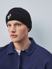 Negro - Duke of Edinburgh Embroidered Beanie - Imagen 1 de 5