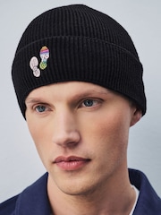 Negro - Duke of Edinburgh Embroidered Beanie - Imagen 2 de 5