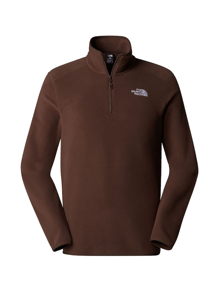 The North Face Brown Side Logo Neutral Side Logo Glacier Quarter Zip Fleece - Image 4 of 5