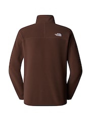 The North Face Brown Side Logo Neutral Side Logo Glacier Quarter Zip Fleece - Image 5 of 5