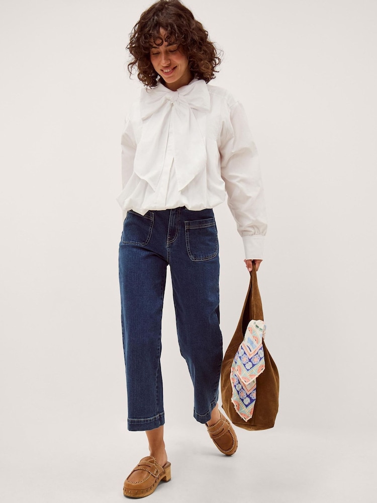 Monsoon White Nicole Detachable Bow Shirt - Image 2 of 3 Monsoon White Nicole Detachable Bow Shirt - Image 2 of 3