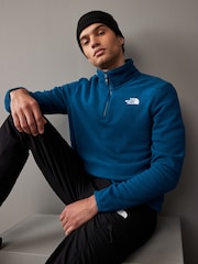 The North Face Blue Side Logo Neutral Side Logo Glacier Quarter Zip Fleece - Image 1 of 8