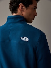 The North Face Blue Side Logo Neutral Side Logo Glacier Quarter Zip Fleece - Image 6 of 8
