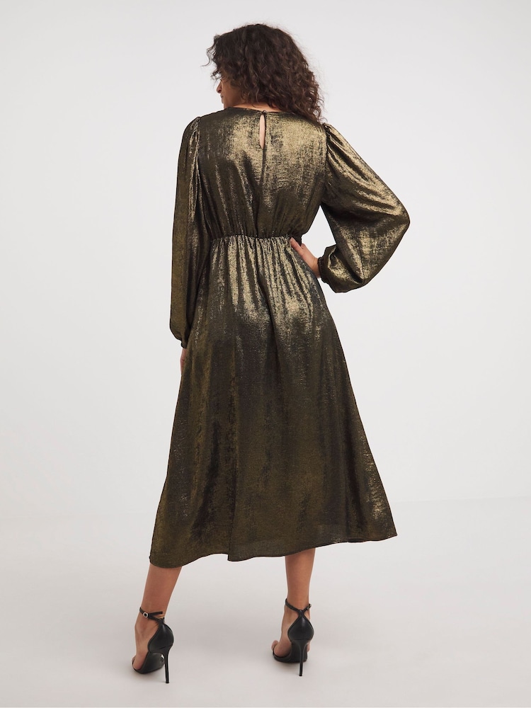 JD Williams Brown Foil Maxi Dress - Image 2 of 4