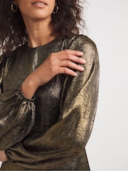 JD Williams Brown Foil Maxi Dress - Image 4 of 4