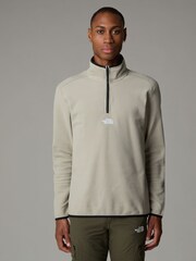 The North Face Grey Central Logo Neutral Side Logo Glacier Quarter Zip Fleece - Image 1 of 6