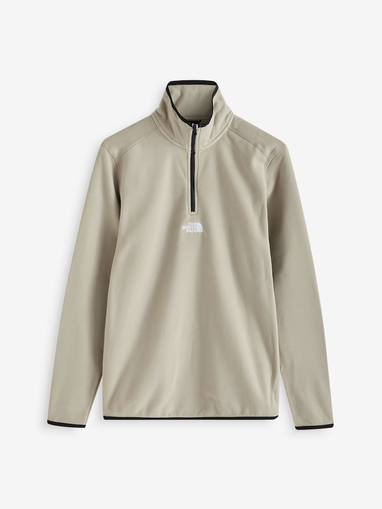 The North Face Grey Central Logo Neutral Side Logo Glacier Quarter Zip Fleece - Image 4 of 6