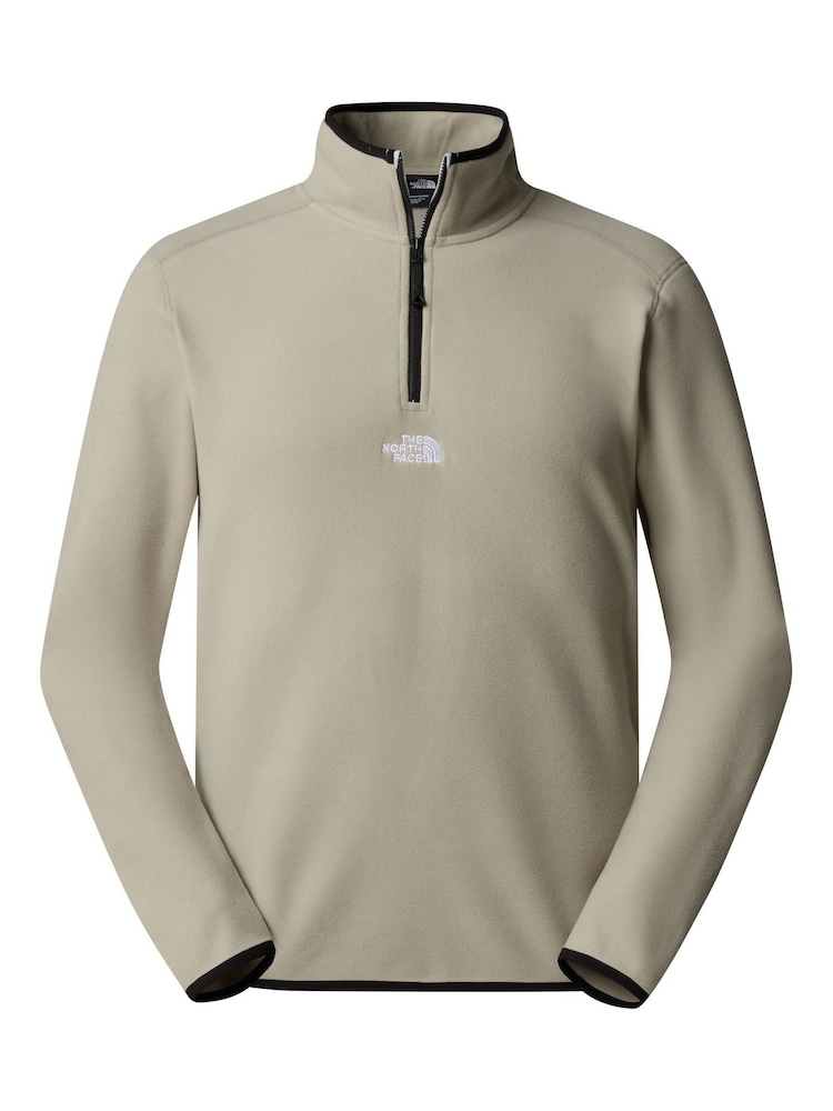 The North Face Grey Central Logo Neutral Side Logo Glacier Quarter Zip Fleece - Image 5 of 6