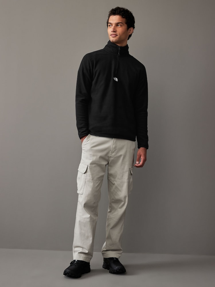 The North Face Black Central Logo Neutral Side Logo Glacier Quarter Zip Fleece - Image 2 of 5