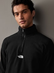 The North Face Black Central Logo Neutral Side Logo Glacier Quarter Zip Fleece - Image 4 of 5