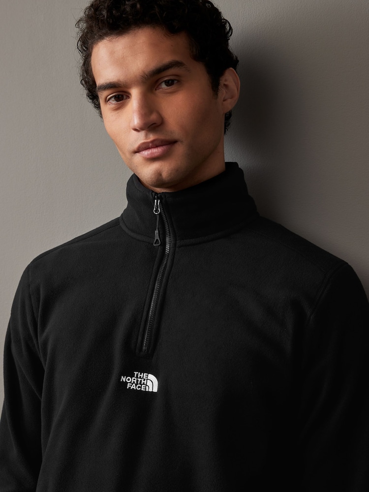 The North Face Black Central Logo Neutral Side Logo Glacier Quarter Zip Fleece - Image 4 of 5