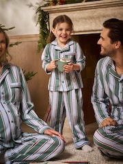 Seraphine Green Stripe Family Matching Christmas Pyjama Set (1-4yrs) - Image 1 of 9