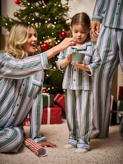 Seraphine Green Stripe Family Matching Christmas Pyjama Set (1-4yrs) - Image 5 of 9