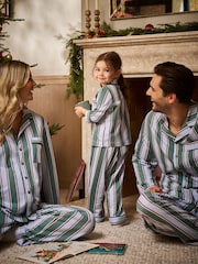 Seraphine Green Stripe Family Matching Christmas Pyjama Set (1-4yrs) - Image 9 of 9