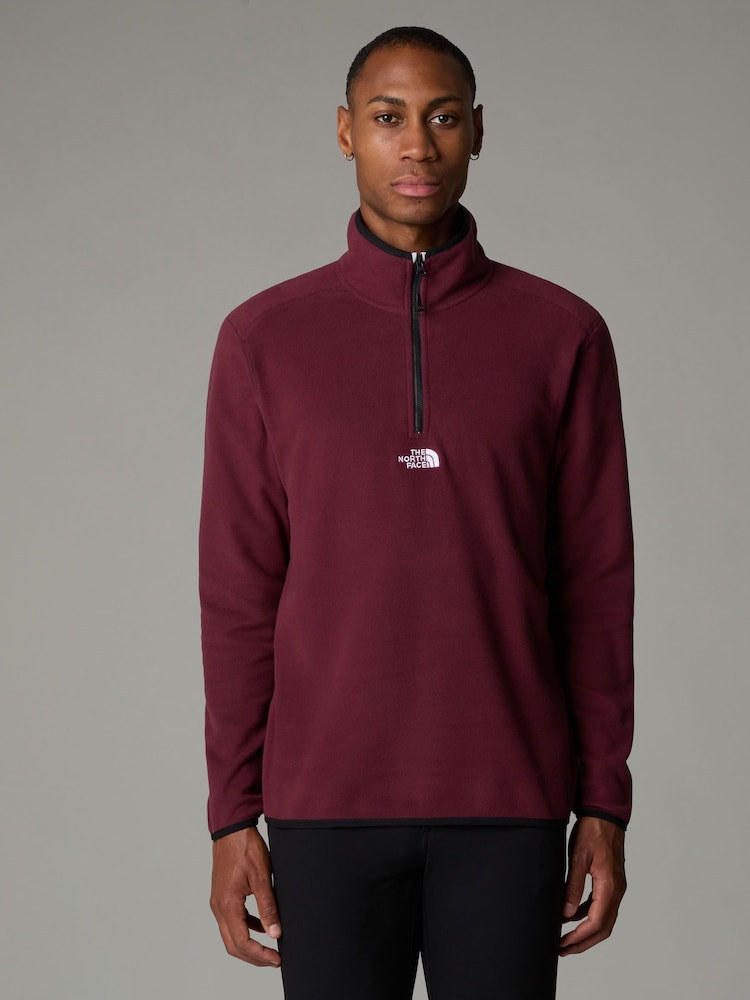 أرجواني - طبعة شعار في المنتصف - The North Face Neutral Side Logo Glacier Quarter Zip Fleece - صورة 1 من 5
