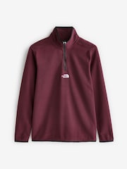 أرجواني - طبعة شعار في المنتصف - The North Face Neutral Side Logo Glacier Quarter Zip Fleece - صورة 4 من 5