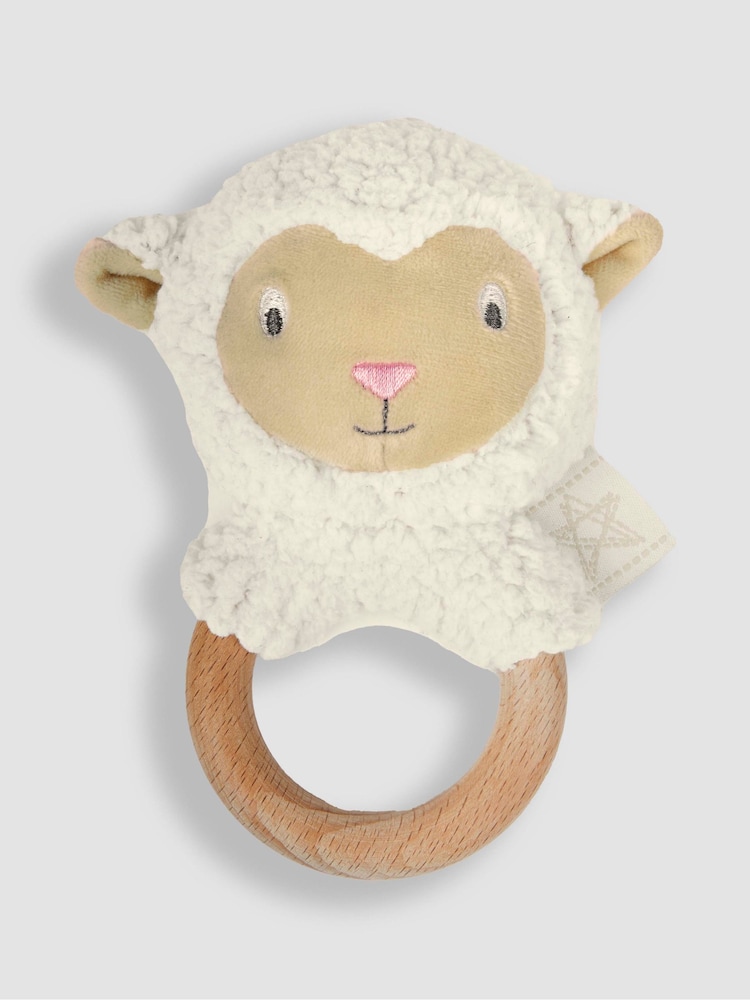 JoJo Maman Bébé Sheep Ring Rattle - Image 2 of 2