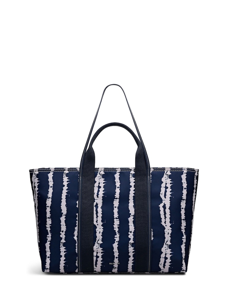 Radley Blue Halley Row Tie Dye Stripe Large Tote Bag - Image 1 of 5