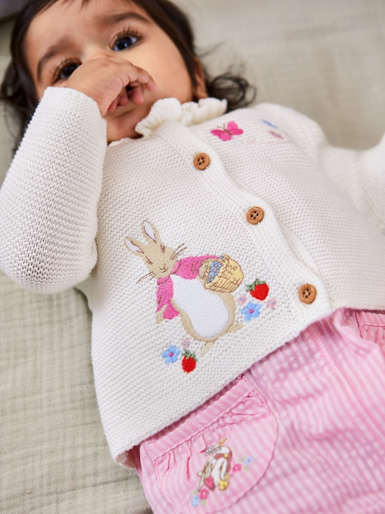 JoJo Maman Bébé Pink 2-Piece Peter Rabbit Pretty Sunsuit & Headband Set - Image 2 of 7