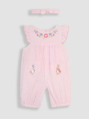 JoJo Maman Bébé Pink 2-Piece Peter Rabbit Pretty Sunsuit & Headband Set - Image 3 of 7