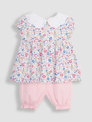 JoJo Maman Bébé Pink 2-Piece Floral Peter Rabbit Top & Shorts Set - Image 3 of 7