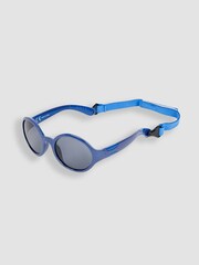 JoJo Maman Bébé Blue Flexible Sunglasses With Strap - Image 1 of 3