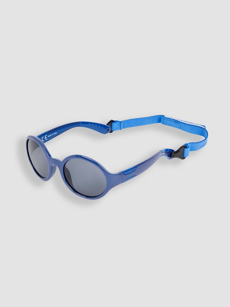 JoJo Maman Bébé Blue Flexible Sunglasses With Strap - Image 1 of 3