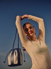 Radley Blue The Flora Medium Drawstring Bucket Bag - Image 2 of 7