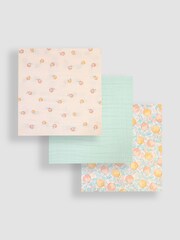 JoJo Maman Bébé Apples & Oranges 3-Pack Muslin Squares - Image 2 of 3