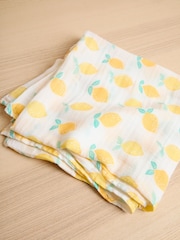 JoJo Maman Bébé Yellow Lemons Extra Large Muslin - Image 1 of 3