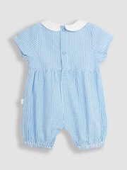 JoJo Maman Bébé Blue Peter Rabbit Embroidered Smocked Romper - Image 3 of 4