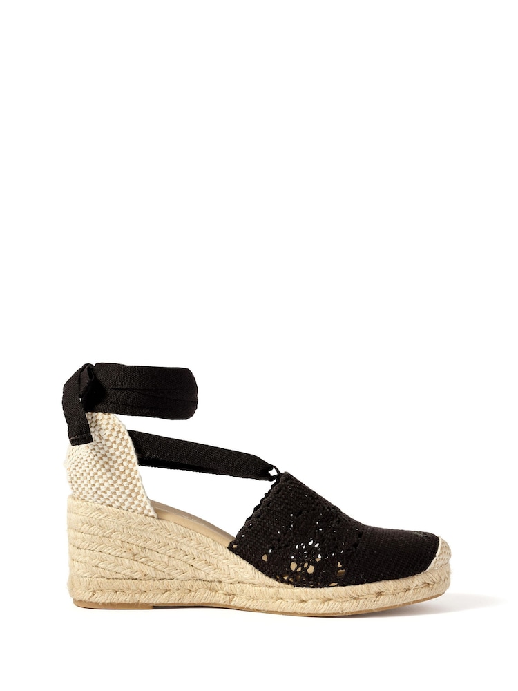 黑色 - Mint Velvet Laura Espadrille Wedge Sandals - 圖片 2/5