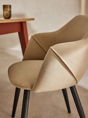 MADE.COM Set of 2 Ecru Marl and Black Legs Lule Arm Dining Chairs - Image 3 of 3