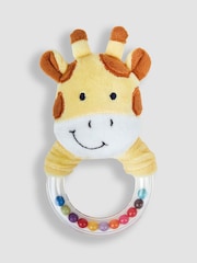 JoJo Maman Bébé Yellow Bead Ring Rattle - Image 1 of 2