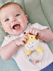 JoJo Maman Bébé Yellow Bead Ring Rattle - Image 2 of 2