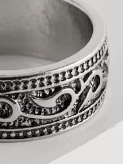 Silver Tone Antiqued Engraved Band Ring - Image 4 of 4