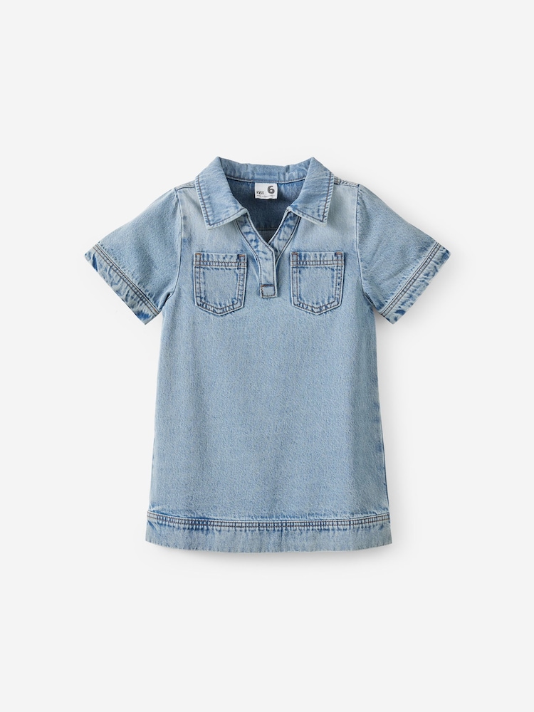 Cotton On Blue Denim Polo Dress - Image 1 of 3