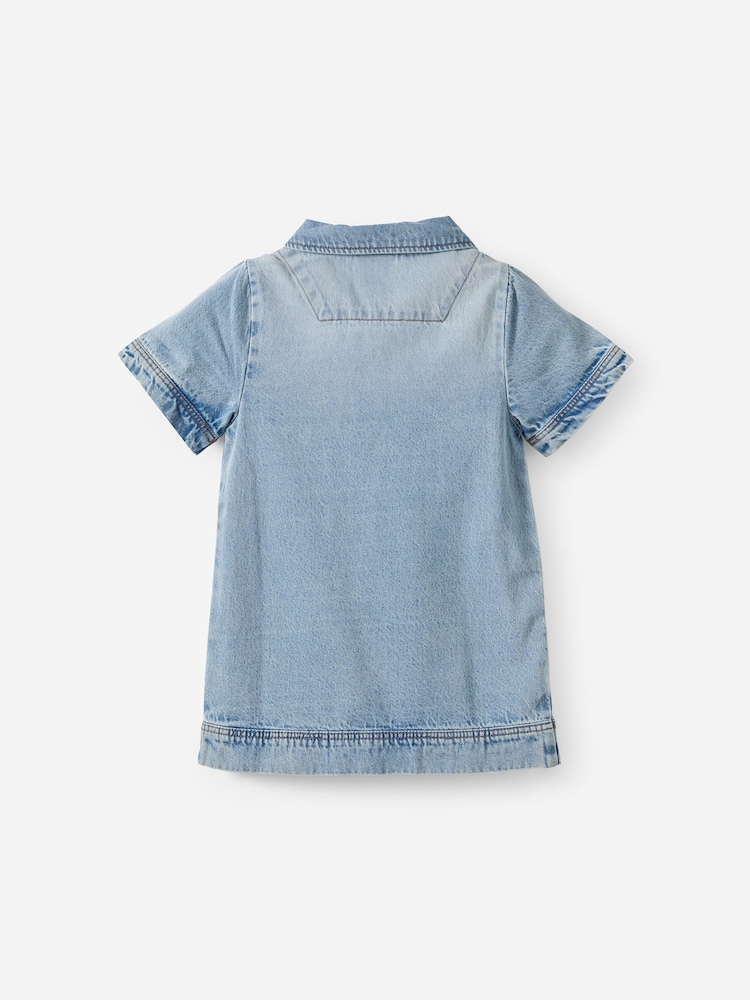 Cotton On Blue Denim Polo Dress - Image 2 of 3