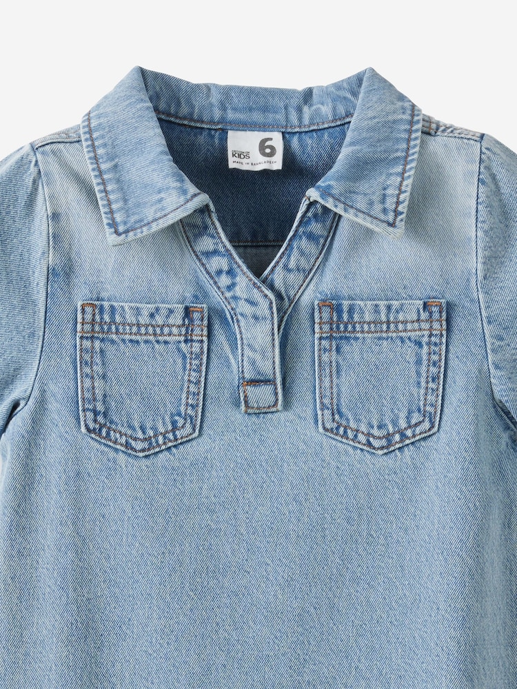Cotton On Blue Denim Polo Dress - Image 3 of 3
