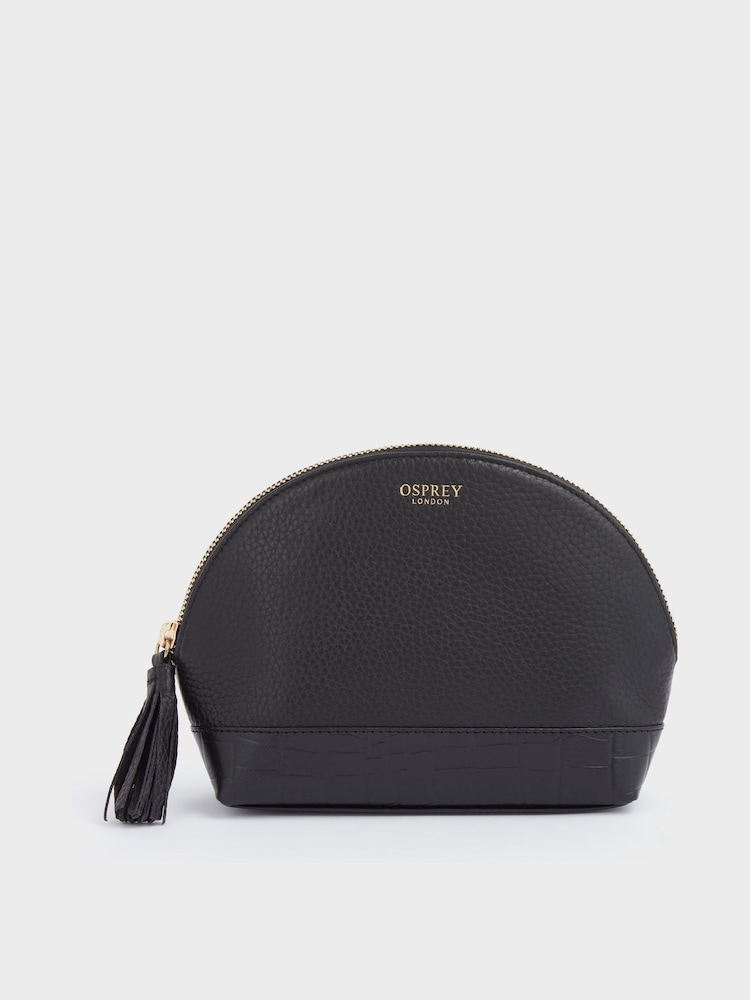 Osprey London The Kellie Leather Make-Up Black Bag - Image 1 of 4
