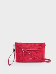Rot - Osprey London The Ruby Clutch aus Leder, Cognac - Bild 1 von 4