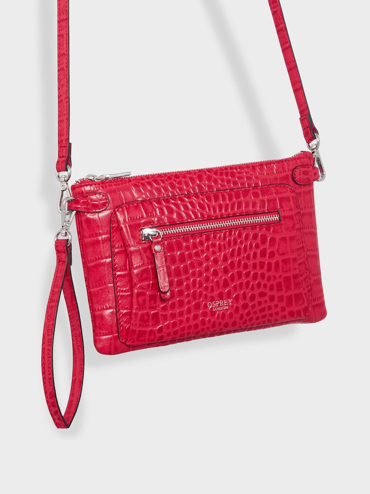 Osprey London The Ruby Leather Cross-Body Cognac Clutch - Image 2 of 4 Osprey London The Ruby Leather Cross-Body Cognac Clutch - Image 2 of 4