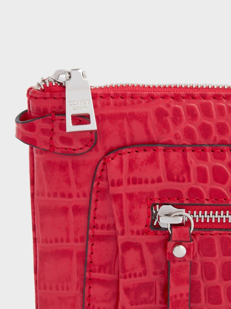 Rot - Osprey London The Ruby Clutch aus Leder, Cognac - Bild 4 von 4