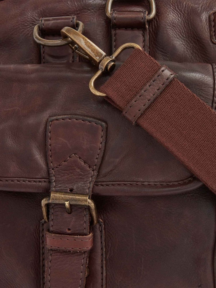 Osprey London Medium The Washed Leather Grip Brown Bag - Image 7 of 7