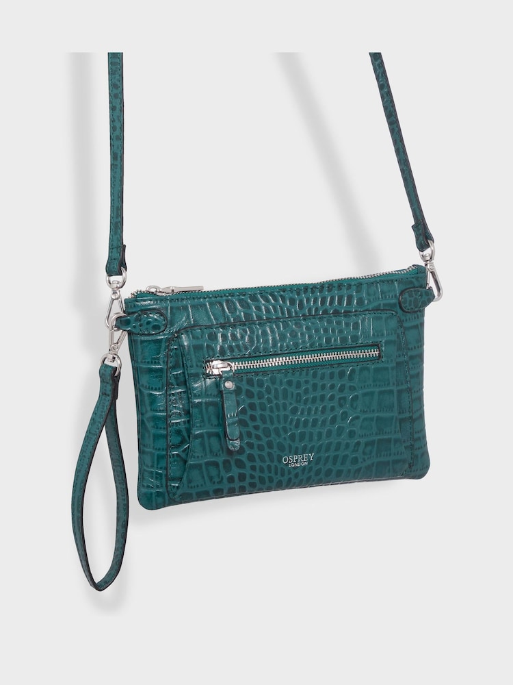 Blau - Osprey London The Ruby Clutch aus Leder, Cognac - Bild 2 von 4