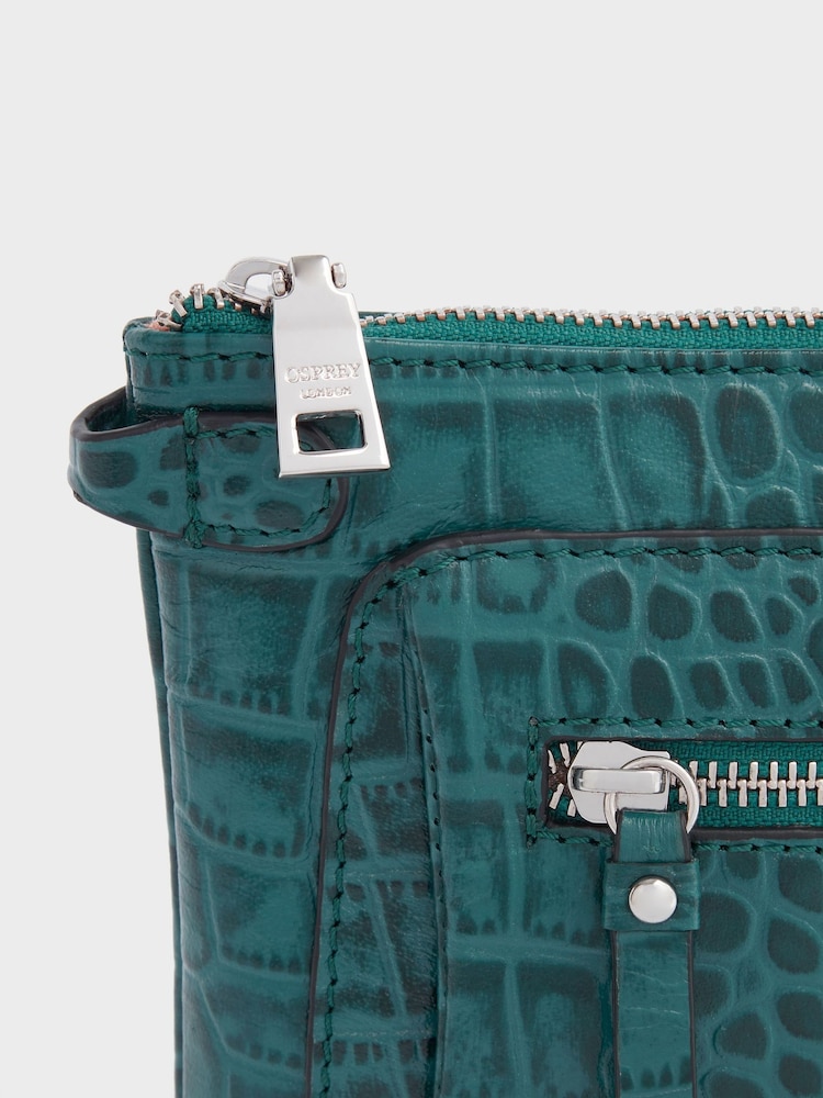 Blau - Osprey London The Ruby Clutch aus Leder, Cognac - Bild 4 von 4