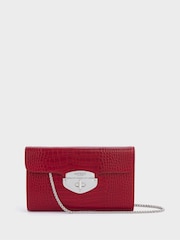 Osprey London Red The Belmont Leather Convertible Clutch Bag - Image 1 of 6