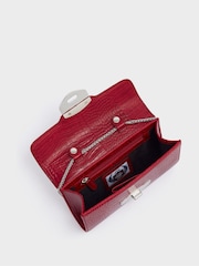 Osprey London Red The Belmont Leather Convertible Clutch Bag - Image 5 of 6