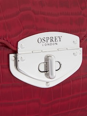 Osprey London Red The Belmont Leather Convertible Clutch Bag - Image 6 of 6